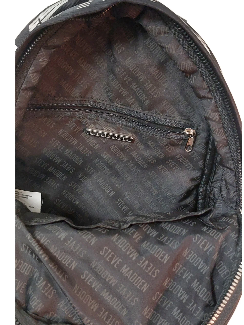 Steve Madden Black Mini Backpack With Multi Pockets Logo Backpack NWOT